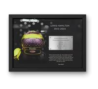 Lap Legends Lewis Hamilton Framed Display Gift with Reproduced Digital Signature (2024 Merc)