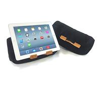 Lap Log - Soft Beanbag Tablet Stand Pillow Holder - Perfect for all iPad-, iPad mini, eBook-Reader und Tablets of All Sizes Plus eReaders and Smartphones. Adjustable to Any Angle and Stable on All Surfaces. Ranked Highest on Amazon.com in Customer Satisfaction. Made in the USA from Sustainable Materials. - Basic Black -