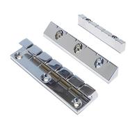 Lap steel bridge tailpiece and nut set for six string flat guitar in chrome