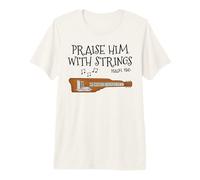 Lap Steel Guitar, Praise Him with Strings, Church Guitarist Premium T-Shirt