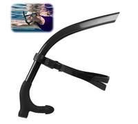 Lap Swimming Swim Snorkel, Center-Mount Training Snorkel with Comfortable Silicone Mouthpiece and One-Way Purge Valve, No-Slip Adjustable Head Bracket, for Adult & Junior, Pool & Open Water