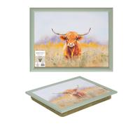 Lap Tray 44cm Highland Cow Design Beanbag Cushion Polyester Serving Food Drinks