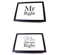 Lap Tray Bean Bag Breakfast Student Dinner Cushion Mr Right & Mrs Always Right