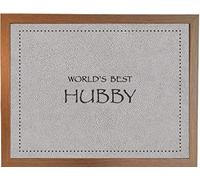 Lap Tray: Bean Bag Padded Cushion Eating Table (World’s Best Hubby Faux 4 Wood)