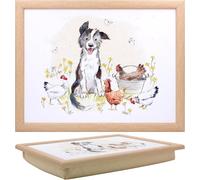 The Leonardo Collection Paper Shed Collie & Hens Laptray | Bean Bag Tray for Meals | Stylish Food Tray for Dinner or Breakfast | Ideal for Home Comfort