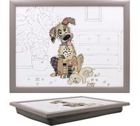 Lesser & Pavey Bug Art Murphy Mutt Laptray With Bean Bag for Serving Dishes | Lovely Lap Trays for Eating on Lap for Dinner or Breatfast | Newly Designed Food Trays for Lap