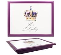 Lap Tray Her Ladyship Purple Cushion Base Regal Crown Design Comfortable Serving