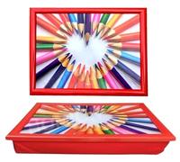 Lap Tray Pencil Heart Stylish With comfortable cushion Bean Bag Laptop Tray, Drinks, Food, Breakfast, Dinner, Art, Drawing, Writing, Crafting, Outdoor Caravan, Portable, Easy Food Serving