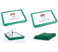 Lap Tray Serving Bean Bag TV Bed Soft Cushion Padded His Lordship & Her Ladyship (Set of 2)