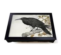 Lap Tray with Bean Bag Cushion, A Crow On The Blossom Tree by Ohara Koson