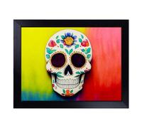 Lap Tray with Bean Bag Cushion, A Decorated Floral Sugar Skull