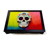 Lap Tray with Bean Bag Cushion, A Decorated Floral Sugar Skull