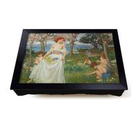 Lap Tray with Bean Bag Cushion, A Song Of Springtime by John William | Raised Wooden Edge, Padded Cushion, Heat-Resistant Wipe-Clean Surface, for Meals, Laptops and Crafts