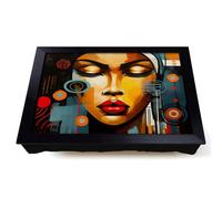Lap Tray with Bean Bag Cushion, African Woman Abstract Art