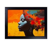 Lap Tray with Bean Bag Cushion, African Woman Colour Field Art