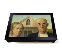 Lap Tray with Bean Bag Cushion, American Gothic by Grant Wood