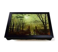 Lap Tray with Bean Bag Cushion, At The Park Gate by John Atkinson Grimshaw | Raised Wooden Edge, Padded Cushion, Heat-Resistant Wipe-Clean Surface, for Meals, Laptops and Crafts