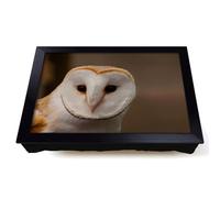 Lap Tray with Bean Bag Cushion, Barn Owl | Raised Wooden Edge, Padded Cushion, Heat-Resistant Wipe-Clean Surface, for Meals, Laptops and Crafts