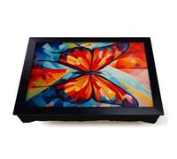 Lap Tray with Bean Bag Cushion, Butterfly Cubism Art