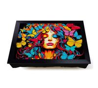 Lap Tray with Bean Bag Cushion, Butterfly Pop Art