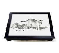 Lap Tray with Bean Bag Cushion, Cat With Playful Kittens by Gottfried Mind