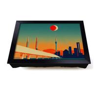 Lap Tray with Bean Bag Cushion, City Skyline Art Deco