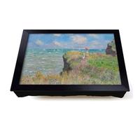 Lap Tray with Bean Bag Cushion, Cliff Walk At Pourville by Claude Monet
