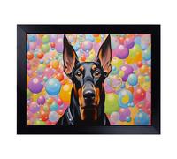 Lap Tray with Bean Bag Cushion, Doberman Bubbles