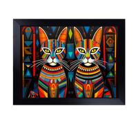 Lap Tray with Bean Bag Cushion, Egyptian Cat Geometric