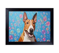 Lap Tray with Bean Bag Cushion, English Bull Terrier Bubbles