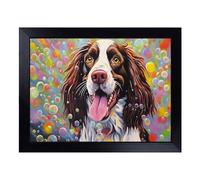 Lap Tray with Bean Bag Cushion, English Springer Spaniel Bubbles