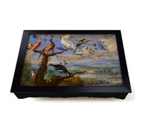Lap Tray with Bean Bag Cushion, Exotic Birds by Jan Van Kessel | Raised Wooden Edge, Padded Cushion, Heat-Resistant Wipe-Clean Surface, for Meals, Laptops and Crafts