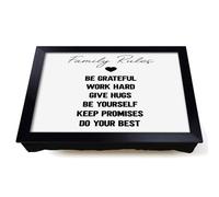 Lap Tray with Bean Bag Cushion, Family Rules Art