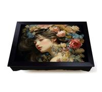 Lap Tray with Bean Bag Cushion, Floral Art Victorian Art