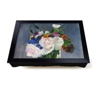 Lap Tray with Bean Bag Cushion, Flowers In A Crystal Vase by Edouard Manet