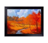 Lap Tray with Bean Bag Cushion, Graceful Autumn Forest | Handmade in the UK, Raised Wooden Edge, Padded Cushion, Heat-Resistant Wipe-Clean Surface, for Meals, Laptops and Crafts
