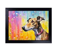 Lap Tray with Bean Bag Cushion, Greyhound Bubbles