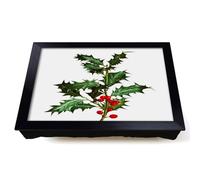 Lap Tray with Bean Bag Cushion, Holly Branch Berries by Pierre Joseph