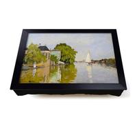 Lap Tray with Bean Bag Cushion, Houses On The Achterzaan by Claude Monet