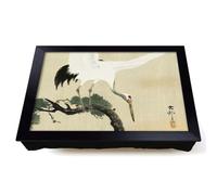 Lap Tray with Bean Bag Cushion, Japanese Crane Birds by Ohara Koson
