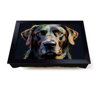 Lap Tray with Bean Bag Cushion, Labrador Retriever Glitch Art