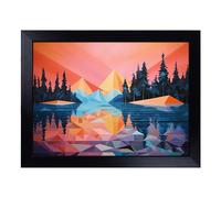 Lap Tray with Bean Bag Cushion, Lake Geometric