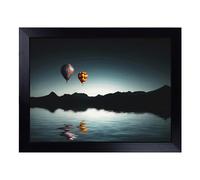 Lap Tray with Bean Bag Cushion, Landscape Lake Hot Air Balloon