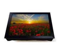 Lap Tray with Bean Bag Cushion, Landscape Red Poppy Meadow Sunset