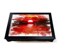 Lap Tray with Bean Bag Cushion, Landscape Red Sunset V3