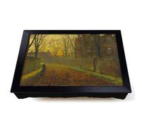 Lap Tray with Bean Bag Cushion, Late October by John Atkinson Grimshaw | Raised Wooden Edge, Padded Cushion, Heat-Resistant Wipe-Clean Surface, for Meals, Laptops and Crafts