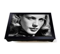 Lap Tray with Bean Bag Cushion, Lauren Bacall | Raised Wooden Edge, Padded Cushion, Heat-Resistant Wipe-Clean Surface, for Meals, Laptops and Crafts