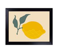 Lap Tray with Bean Bag Cushion, Lemon Fruit Art | Handmade in the UK, Raised Wooden Edge, Padded Cushion, Heat-Resistant Wipe-Clean Surface, for Meals, Laptops and Crafts