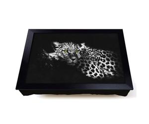Lap Tray with Bean Bag Cushion, Leopard With Green Eyes High