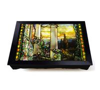 Lap Tray with Bean Bag Cushion, Louis Comfort Tiffany Stained Glass Window